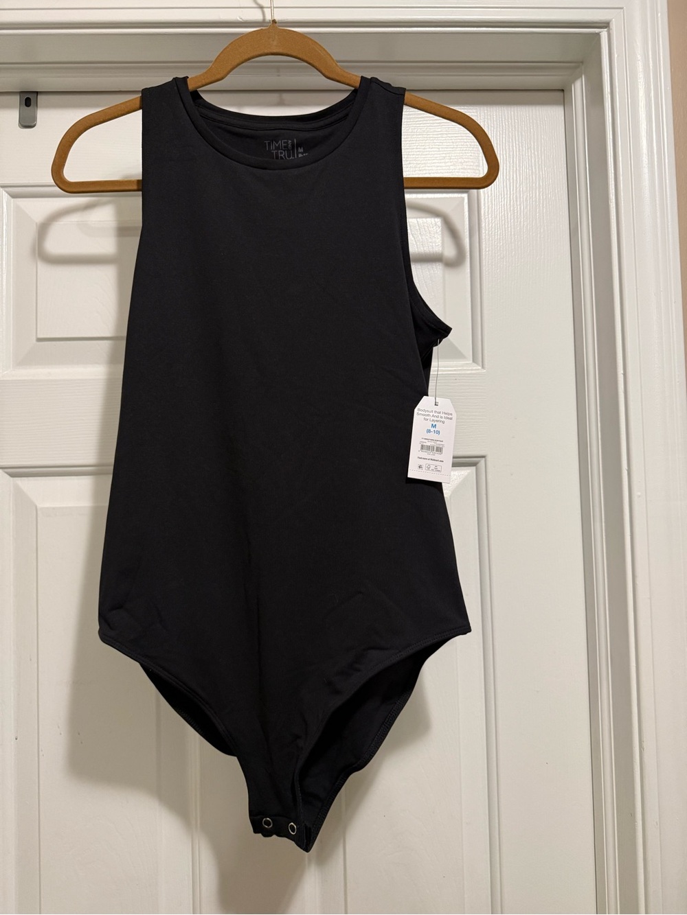 Time and Tru Black Women’s Sleeveless One-Piece Bodysuit (Size: M)